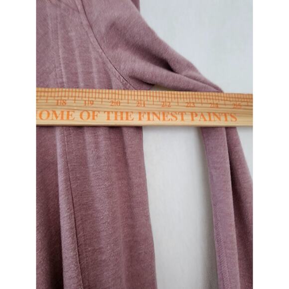 Lululemon Women's 4 Wrap Ribbed Open Front Coast Cardigan Rose Pink Button Neck - Picture 10 of 12